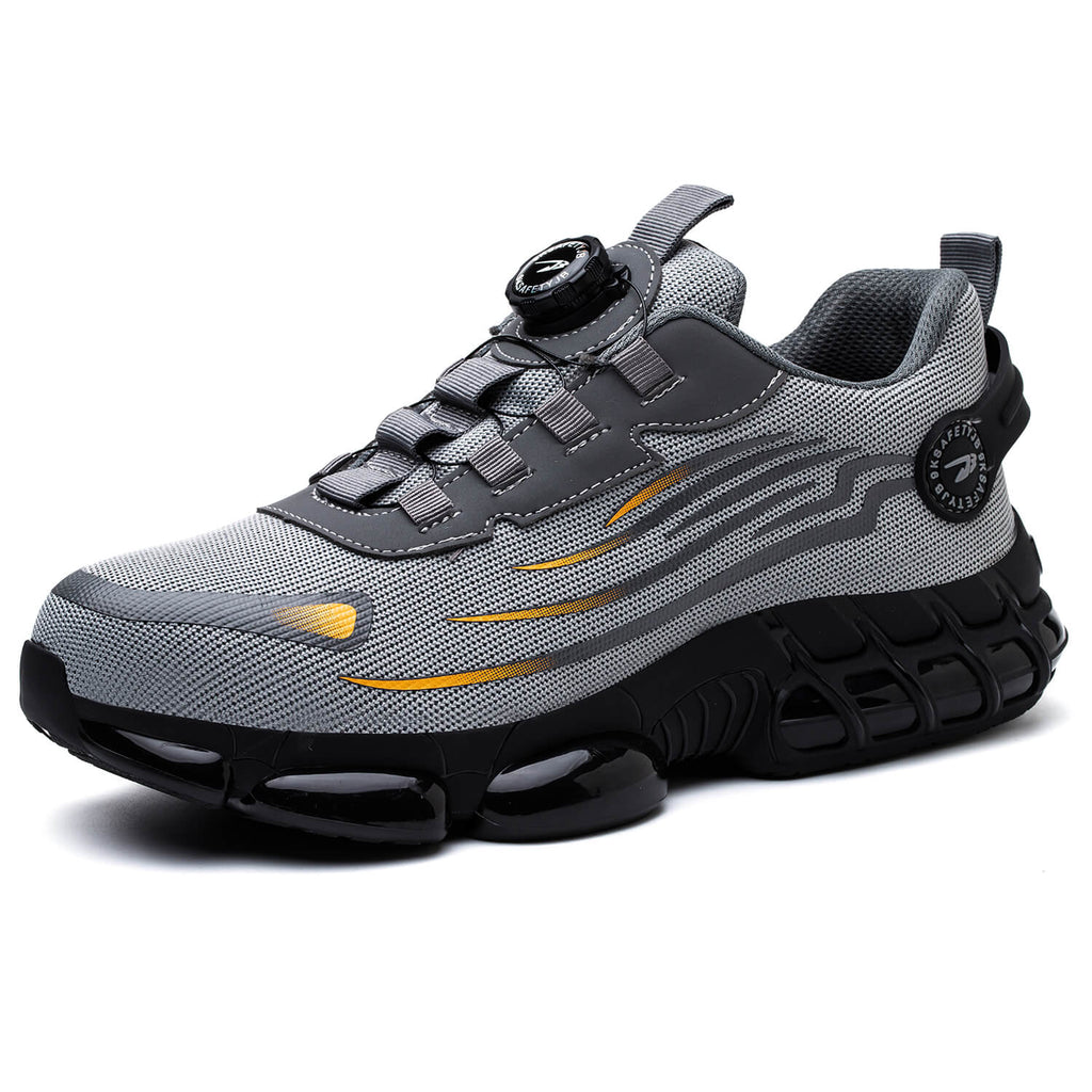 WESTMARE Vector Steel Toe Dial-Lacing Work Sneakers - Black