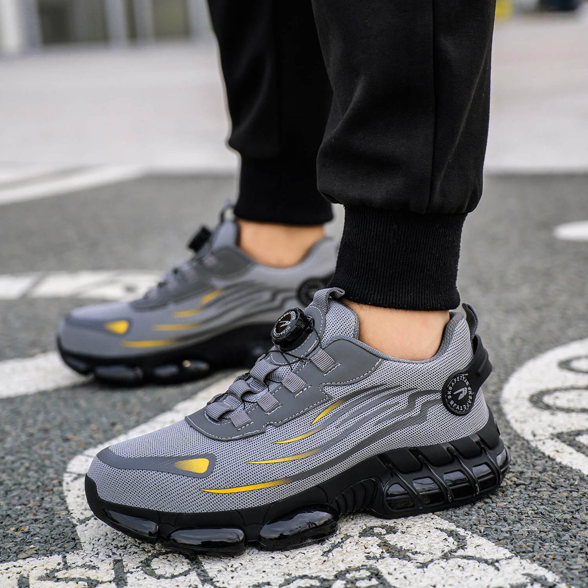 WESTMARE Vector Steel Toe Dial-Lacing Work Sneakers - Gray