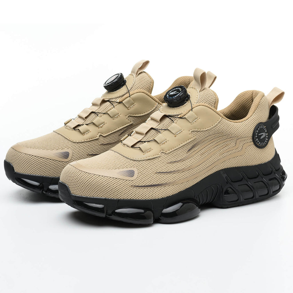 WESTMARE Vector Steel Toe Dial-Lacing Work Sneakers - Black