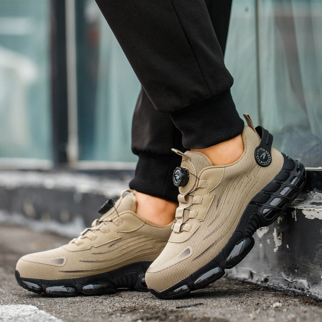 WESTMARE Vector Steel Toe Dial-Lacing Work Sneakers - Gray