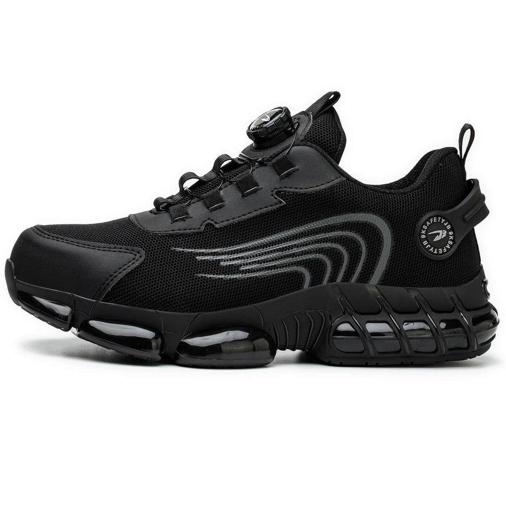 WESTMARE Torque Steel Toe Dial-Lacing Work Sneakers - Black
