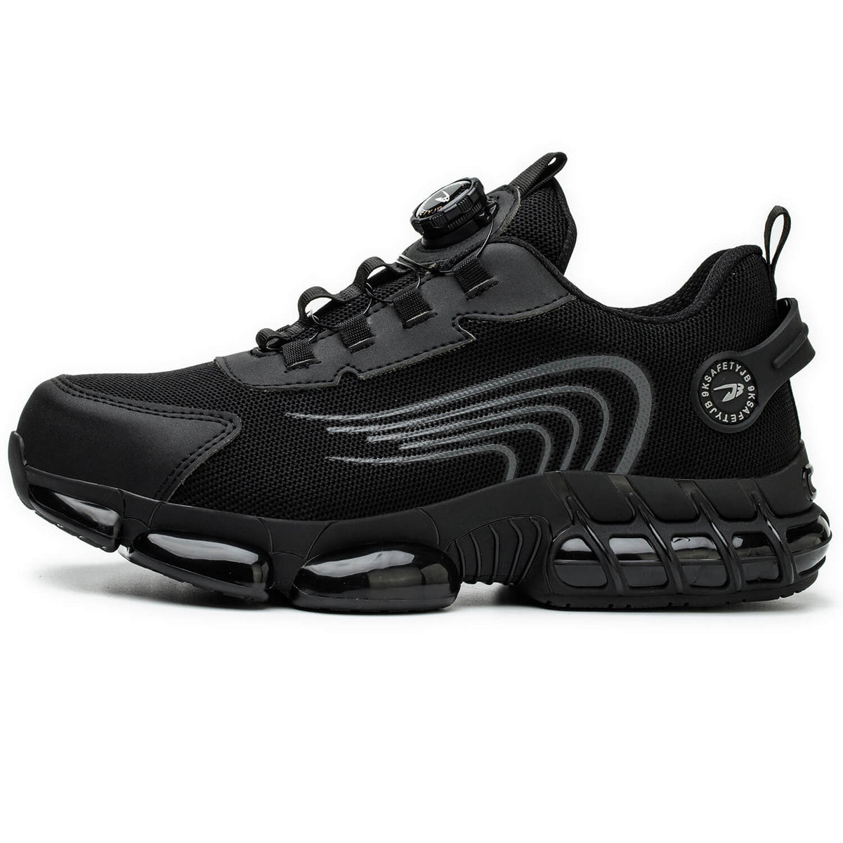WESTMARE Torque Steel Toe Dial-Lacing Work Sneakers - Black