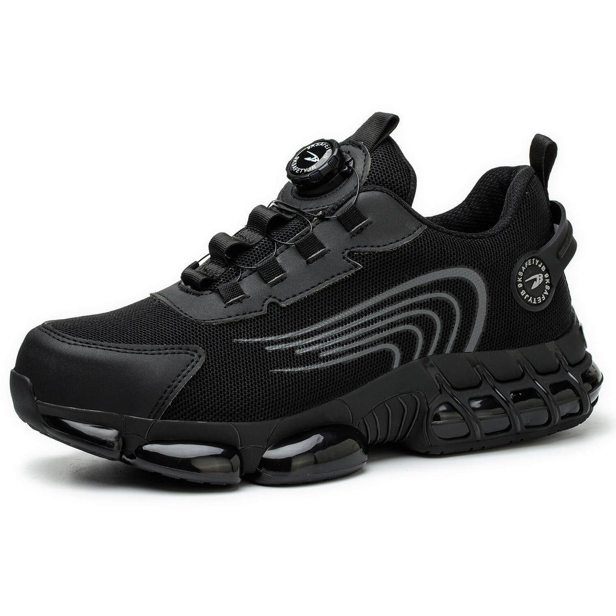 WESTMARE Torque Steel Toe Dial-Lacing Work Sneakers - Black