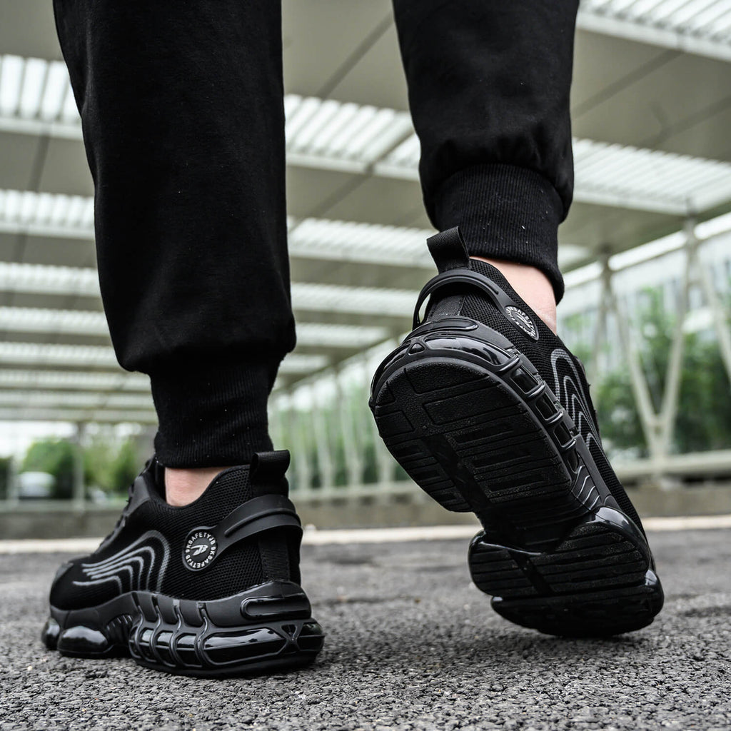 WESTMARE Torque Steel Toe Dial-Lacing Work Sneakers - Black