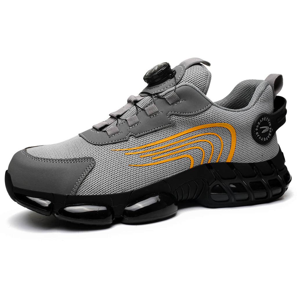WESTMARE Torque Steel Toe Dial-Lacing Work Sneakers - Black