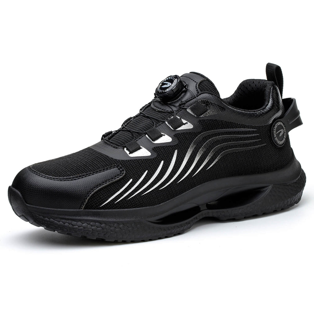 WESTMARE Dial-Lacing Steel Toe Work Sneakers - Black