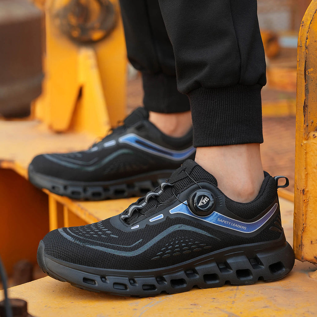 WESTMARE Axiom Dial-Lacing Steel Toe Work Sneakers - Yellow/Orange