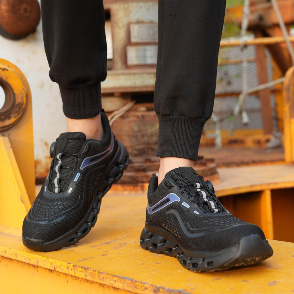 WESTMARE Axiom Dial-Lacing Steel Toe Work Sneakers - Yellow/Orange