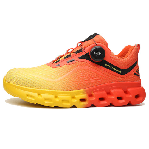WESTMARE Axiom Dial-Lacing Steel Toe Work Sneakers - Yellow/Orange