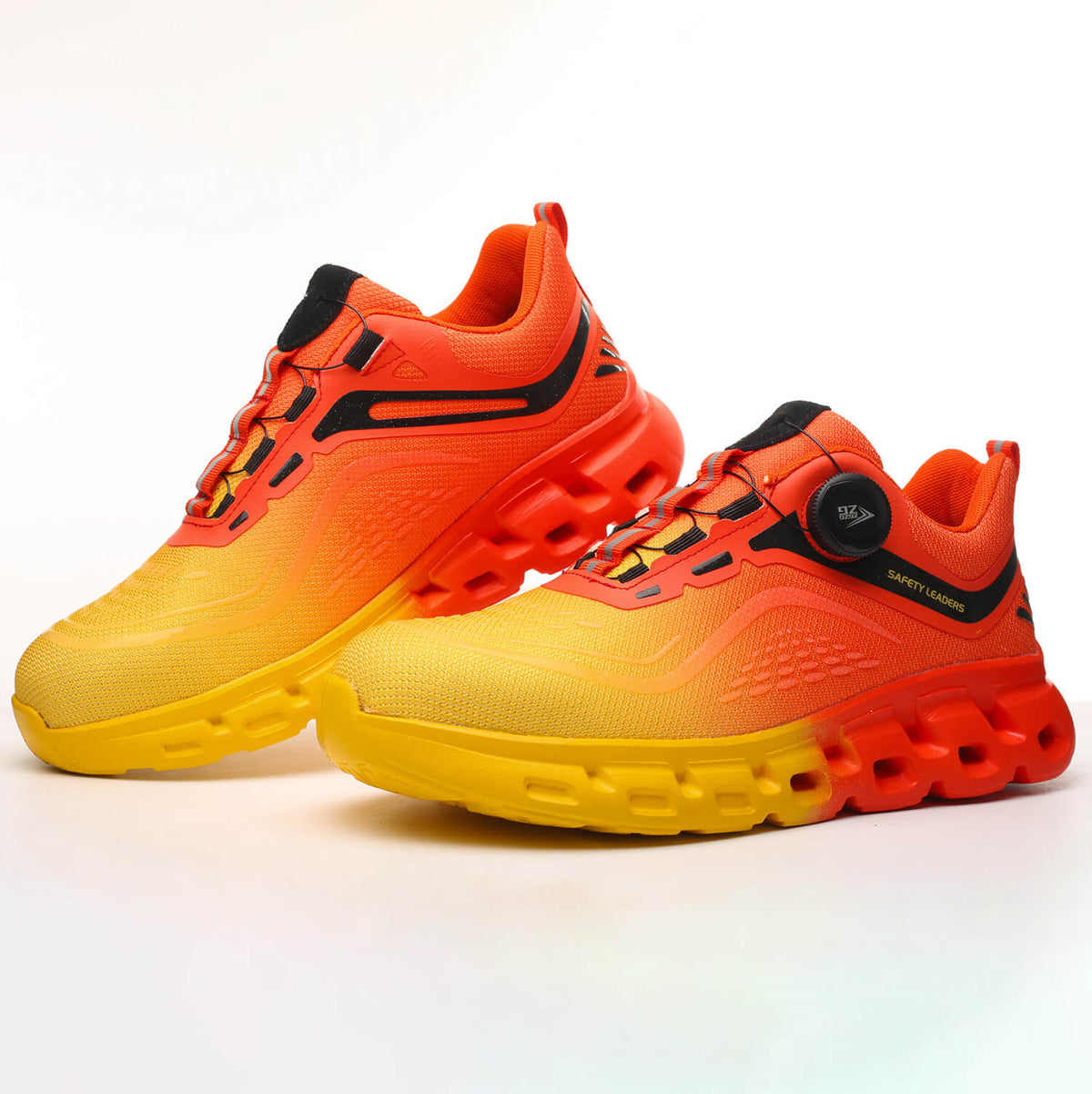 WESTMARE Axiom Dial-Lacing Steel Toe Work Sneakers - Yellow/Orange