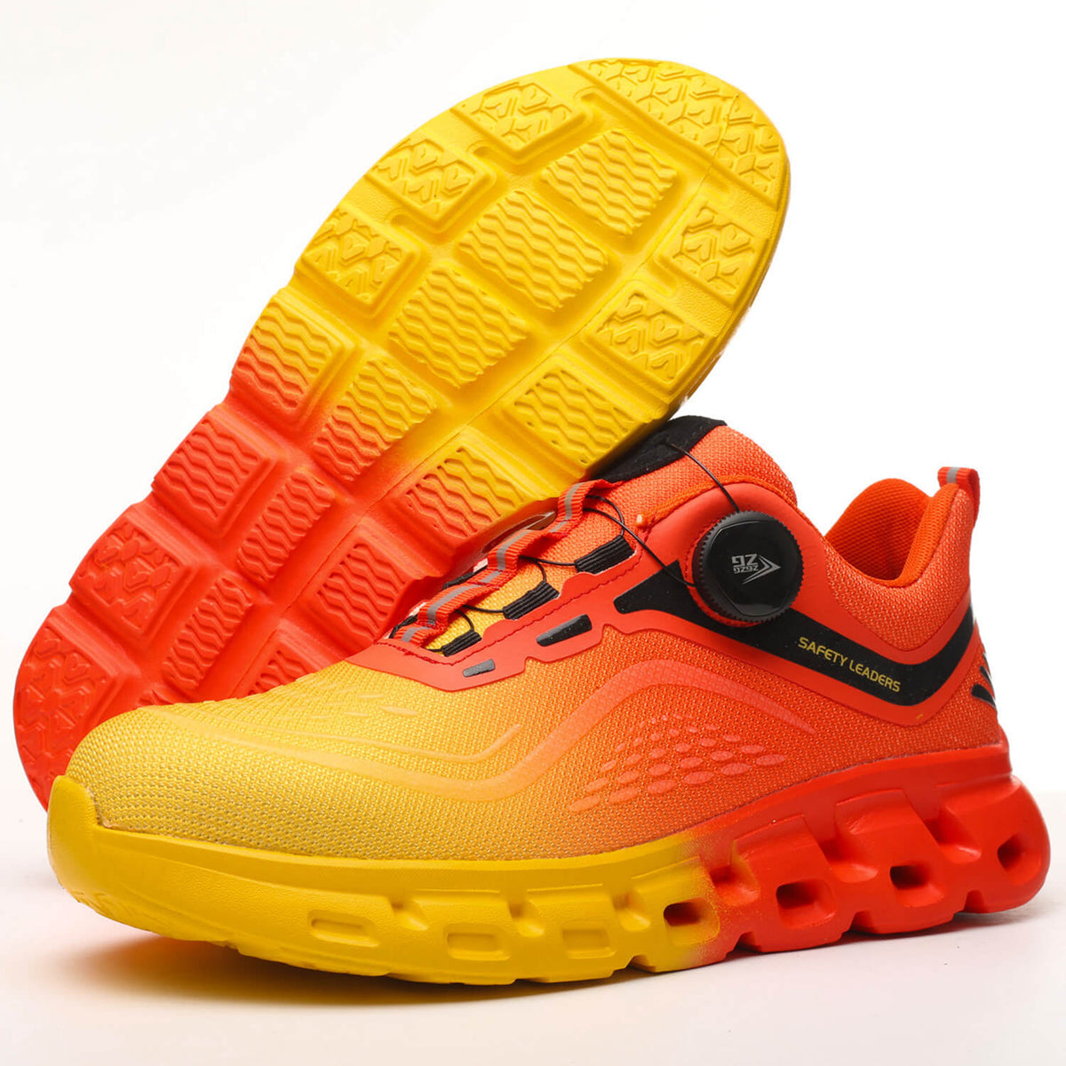 WESTMARE Axiom Dial-Lacing Steel Toe Work Sneakers - Yellow/Orange