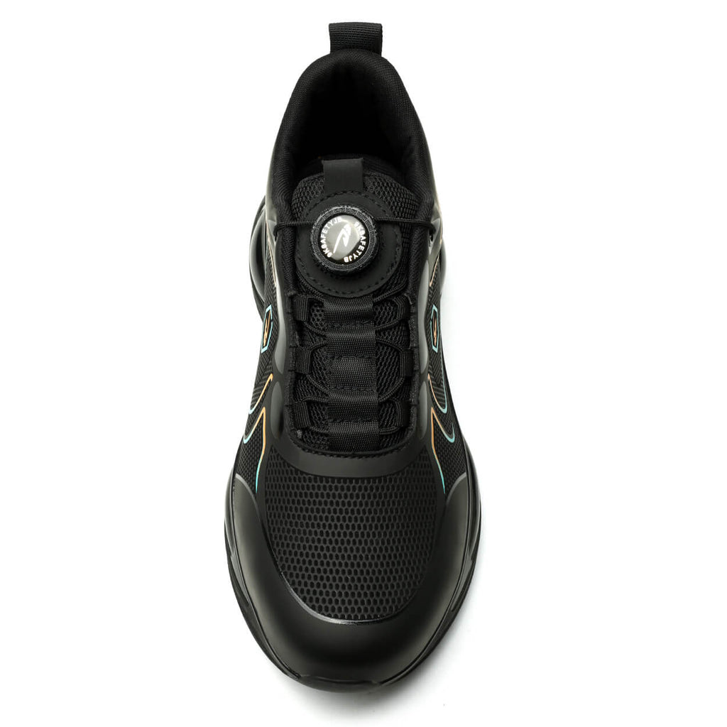 WESTMARE Dial-Lacing Water-resistant Steel Toe Sneakers - Black/White
