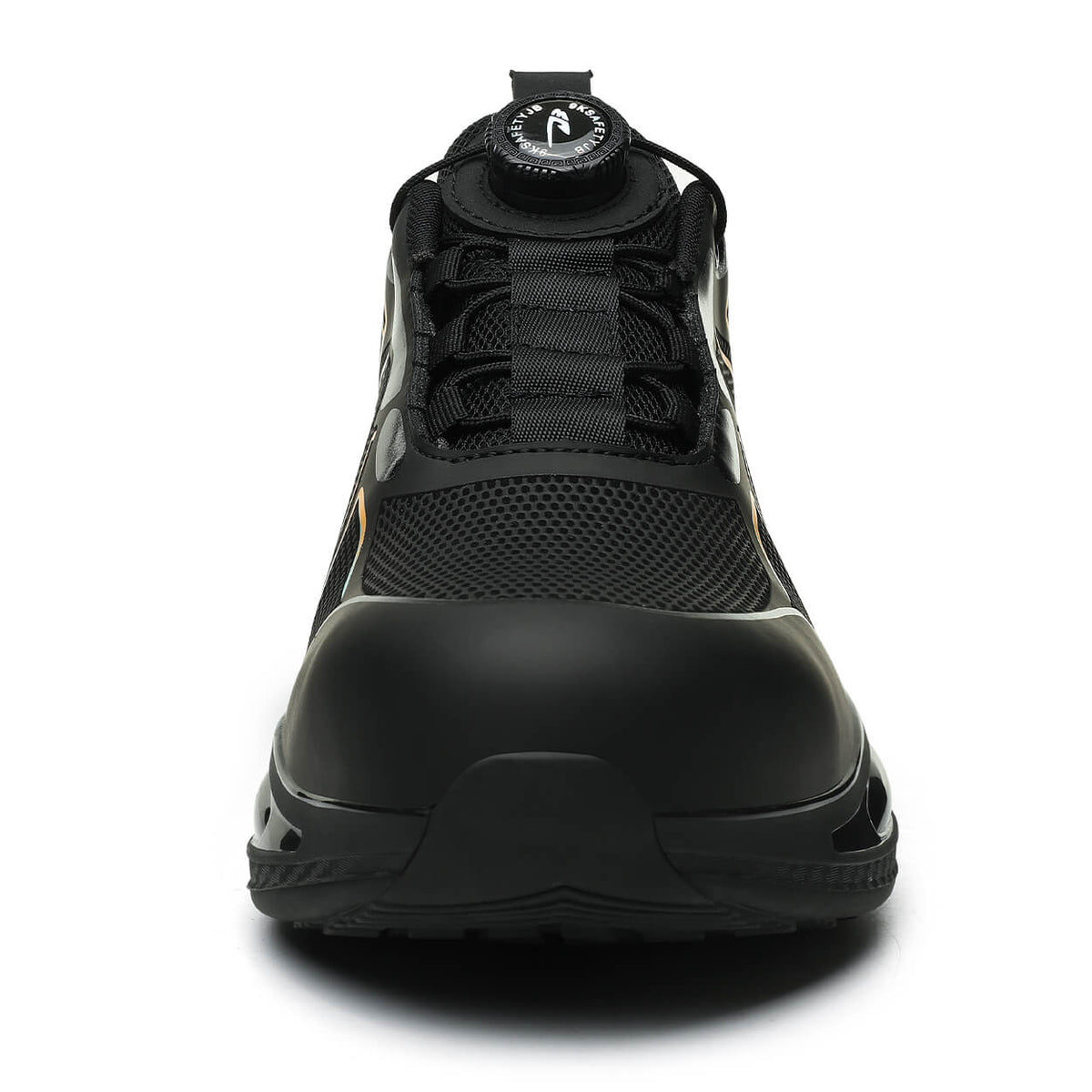 WESTMARE Dial-Lacing Water-resistant Steel Toe Sneakers - Black/White