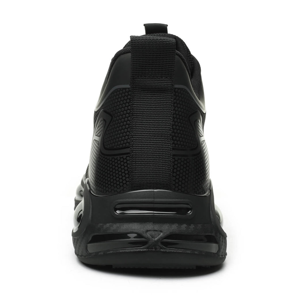 WESTMARE Dial-Lacing Water-resistant Steel Toe Sneakers - Black/White