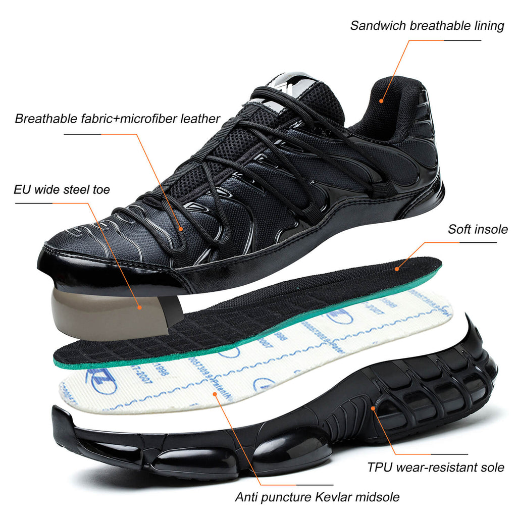 WESTMARE Aero Lightweight Steel Toe Work Shoes