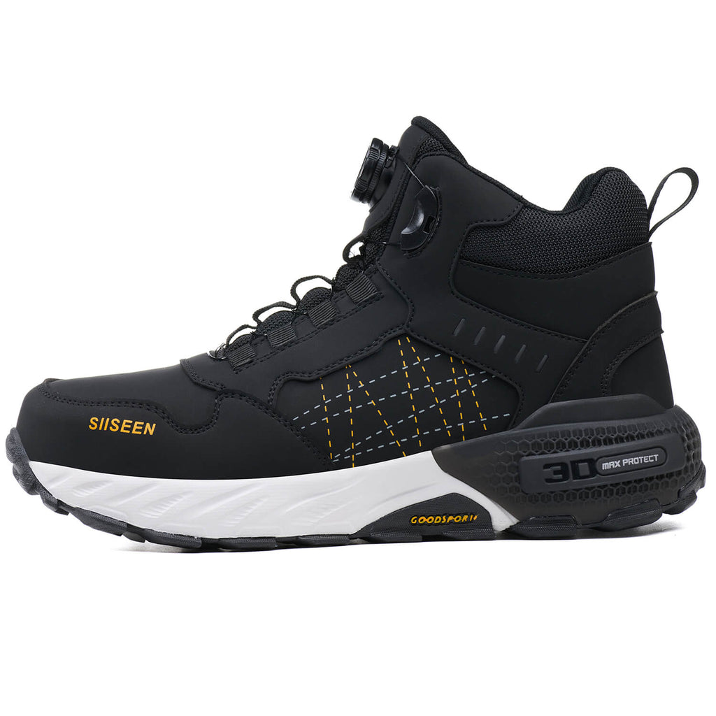 WESTMARE Kordex Men's 6" Steel Toe Dial-Lacing Work Boots - Black