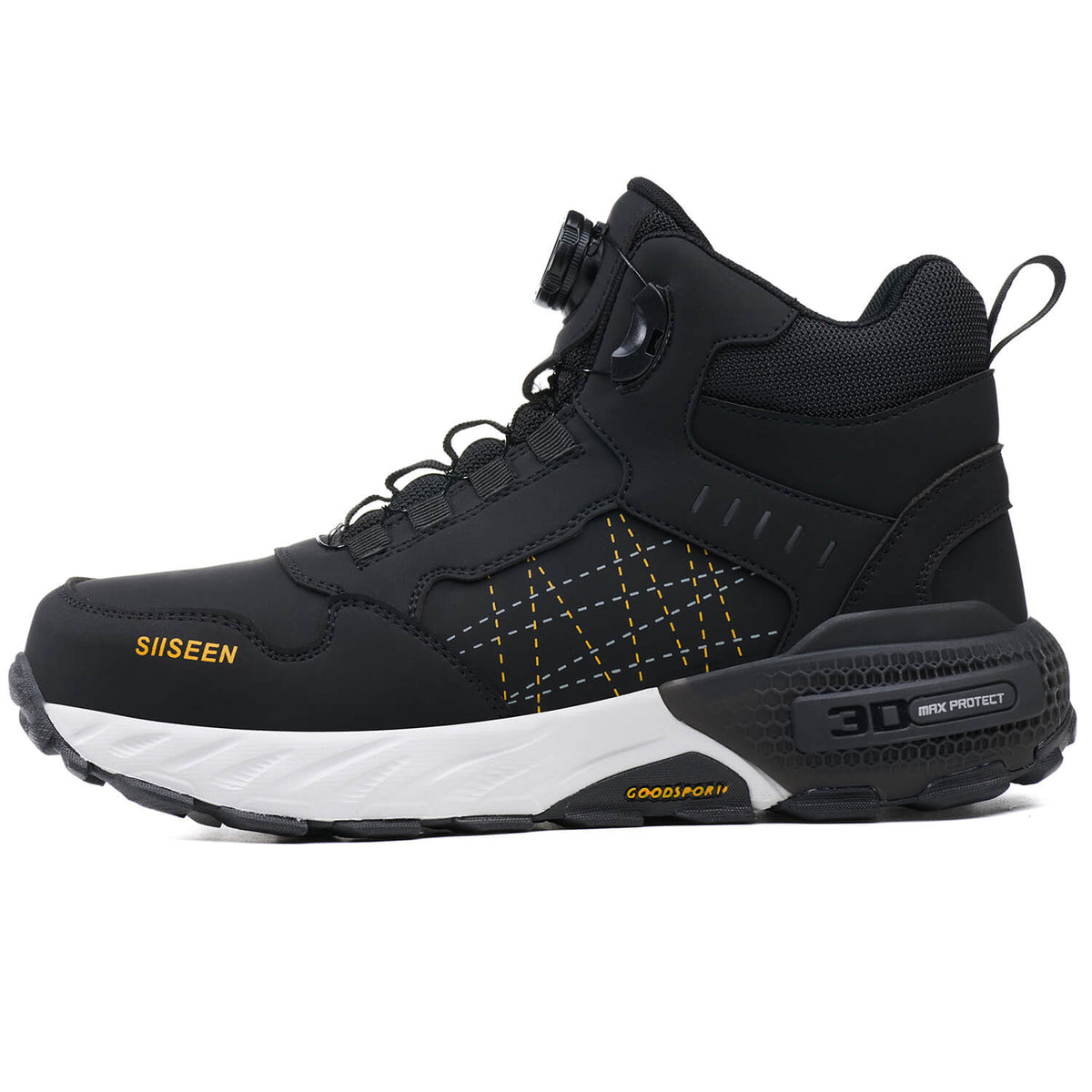 WESTMARE Kordex Men's 6" Steel Toe Dial-Lacing Work Boots - Black