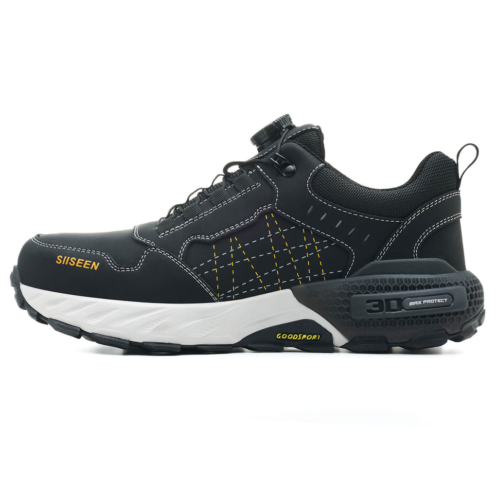 WESTMARE Kordex Low Men's Steel Toe Dial-Lacing Work Shoes - Black