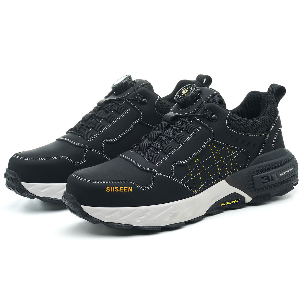 WESTMARE Kordex Low Men's Steel Toe Dial-Lacing Work Shoes - Black