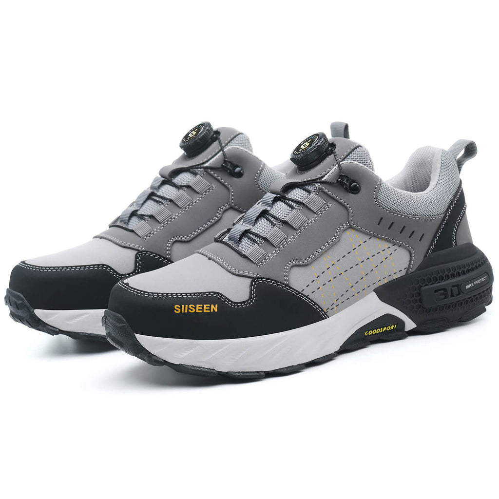 WESTMARE Kordex Low Men's Steel Toe Dial-Lacing Work Shoes - Gray