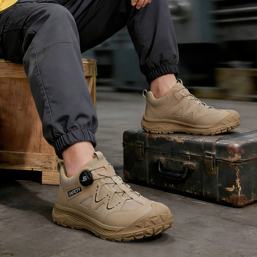 WESTMARE Raptor Dial-Lacing Non Slip Steel Toe Work Shoes