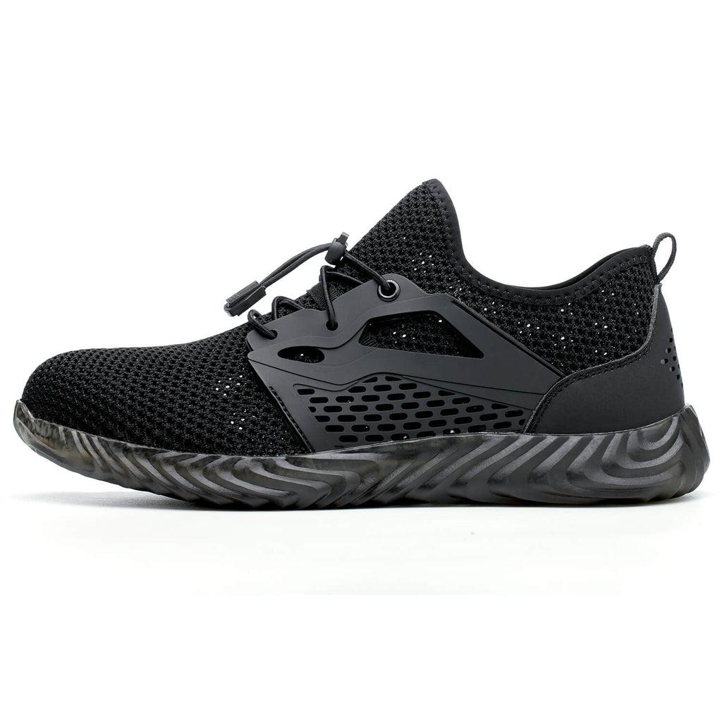 WESTMARE Talon Breathable Non-Slip Steel Toe Work Shoes - Black