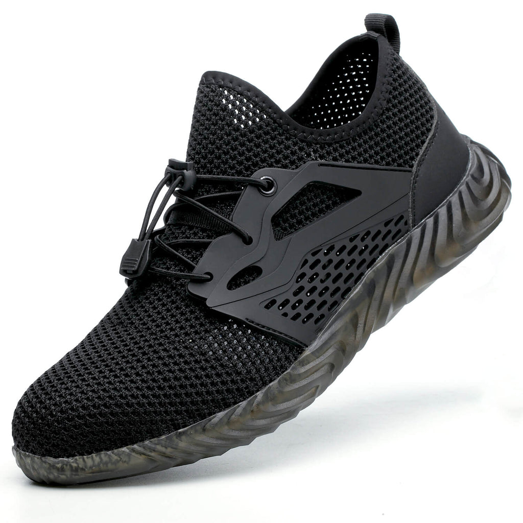WESTMARE Talon Breathable Non-Slip Steel Toe Work Shoes - Black