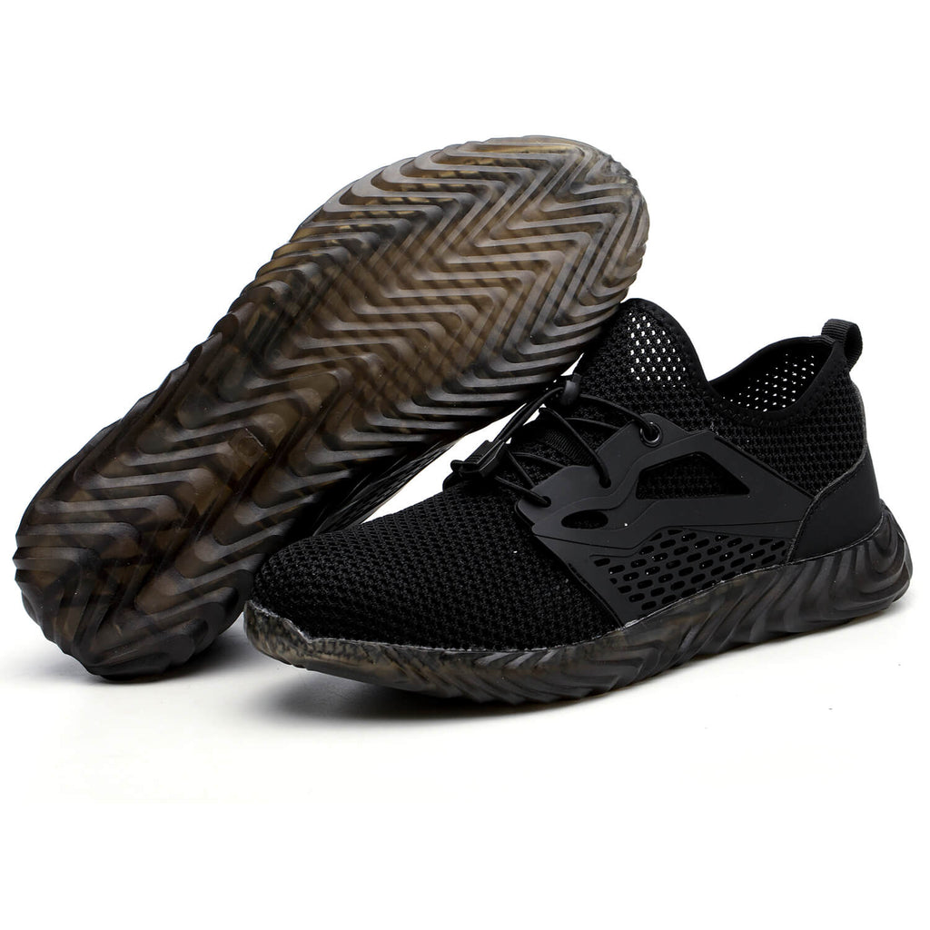 WESTMARE Talon Breathable Non-Slip Steel Toe Work Shoes - Black