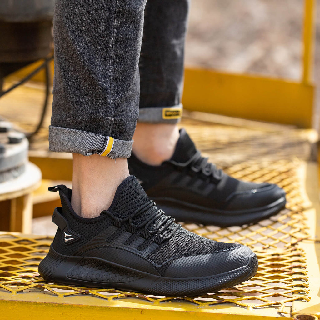 WESTMARE Veyra Steel Toe Lightweight Work Sneakers - Black