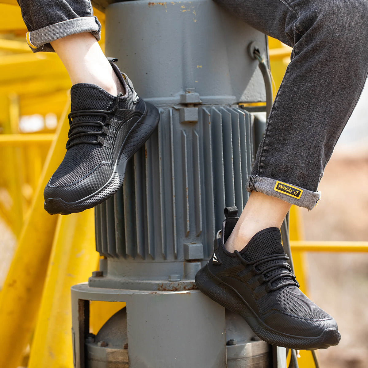 WESTMARE Veyra Steel Toe Lightweight Work Sneakers - Black