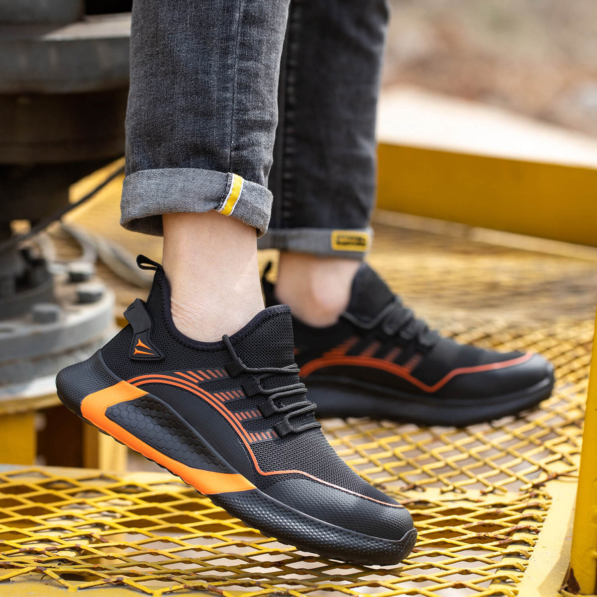 WESTMARE Veyra Steel Toe Lightweight Work Sneakers - Black