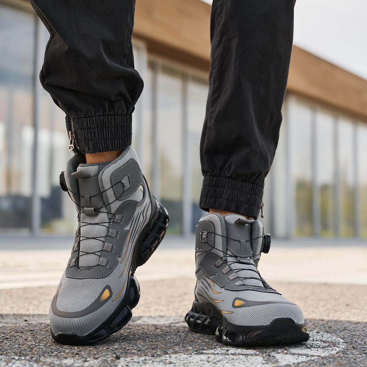 WESTMARE Arcten 6" Steel Toe Dial-Lacing Work Boots - Gray