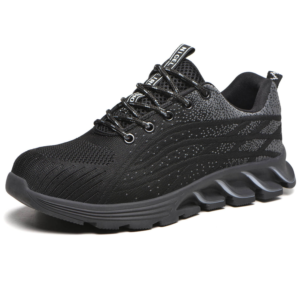 WESTMARE Steel Toe Non-Slip Work Sneakers - Black