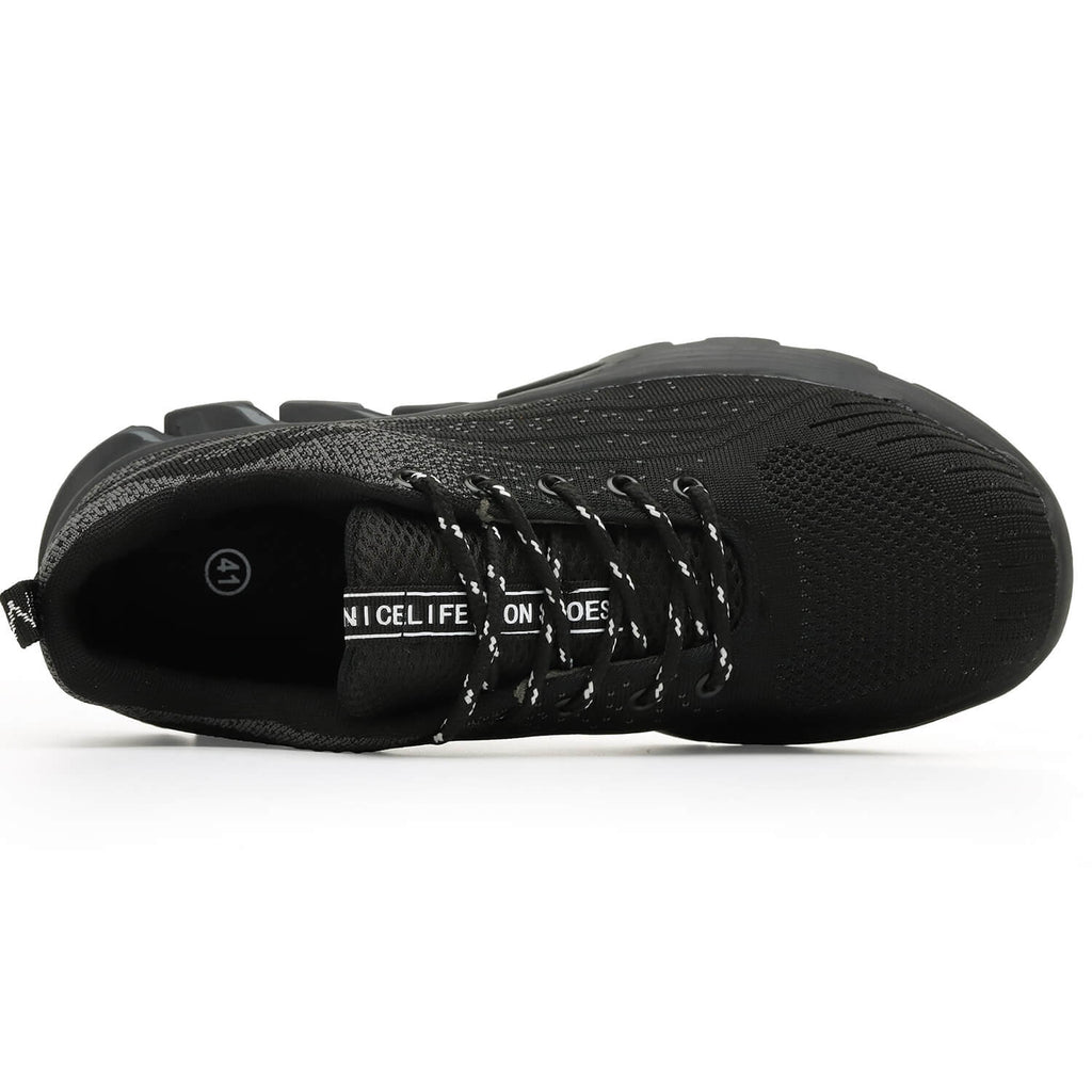 WESTMARE Steel Toe Non-Slip Work Sneakers - Black