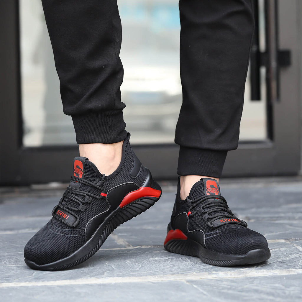 WESTMARE Kinetic Lightweight Steel Toe Work Sneakers - Black/Gray