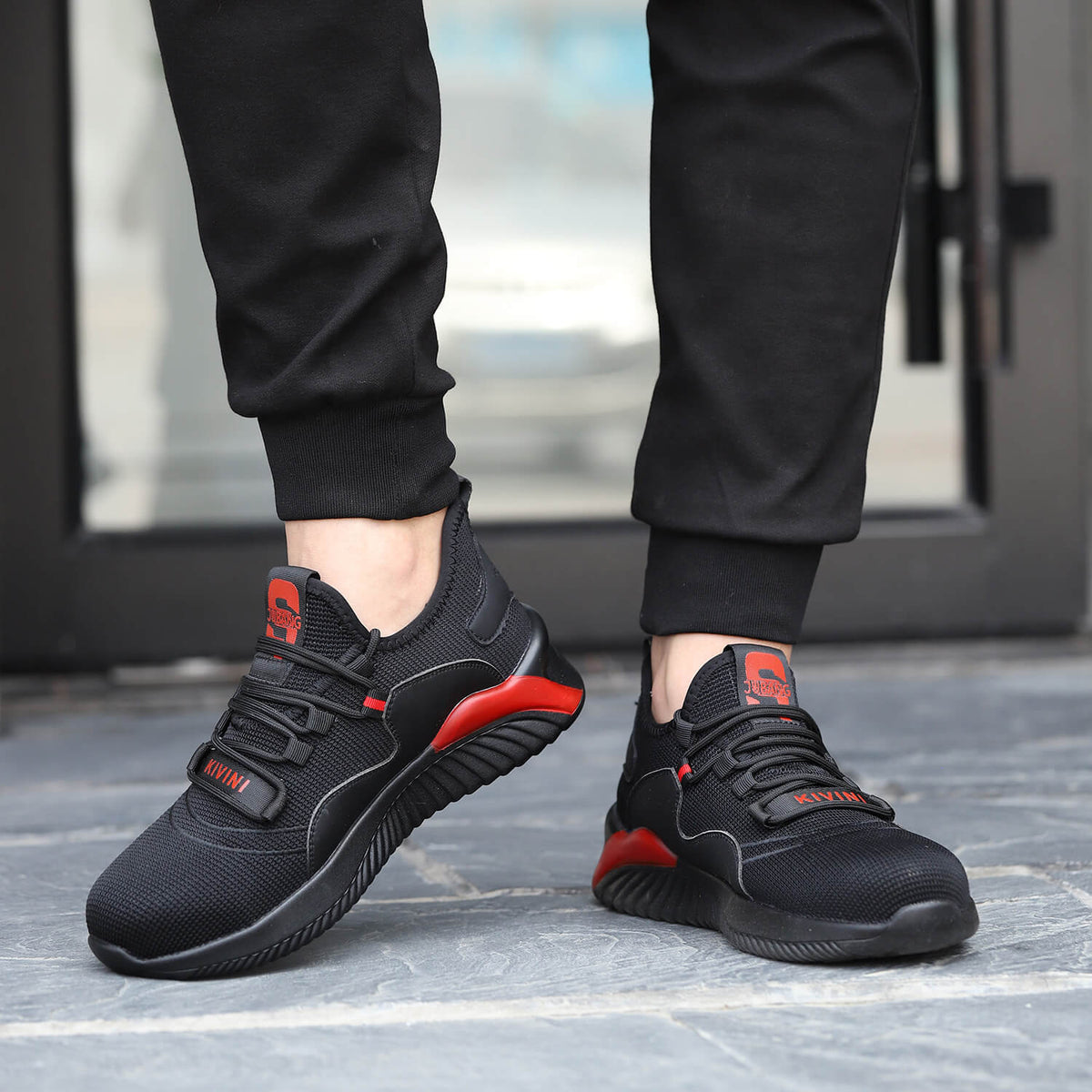 WESTMARE Kinetic Lightweight Steel Toe Work Sneakers - Black/Gray