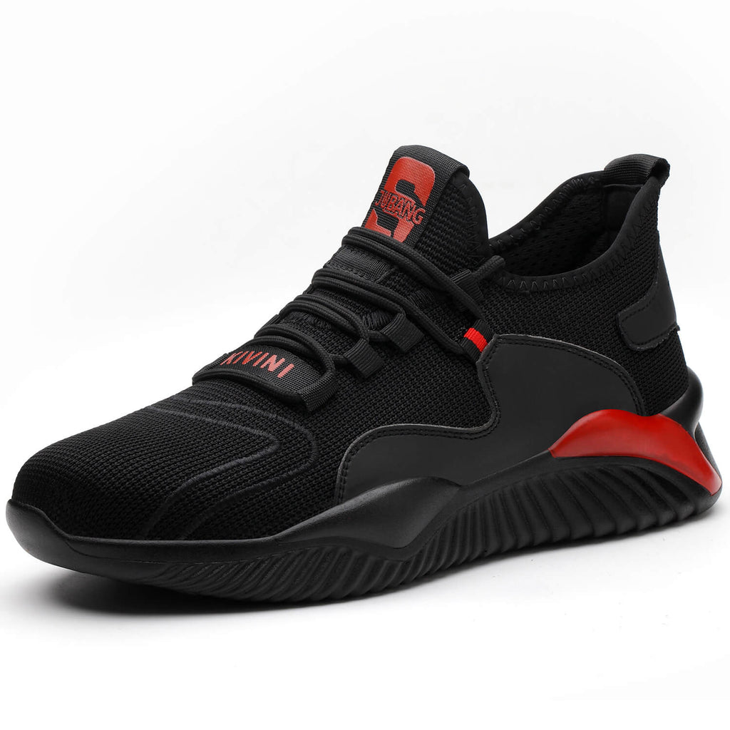 WESTMARE Kinetic Lightweight Steel Toe Work Sneakers - Black/Red
