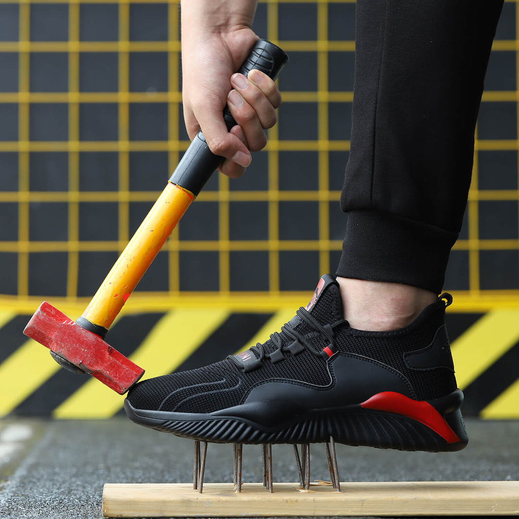 WESTMARE Kinetic Lightweight Steel Toe Work Sneakers - Black/Gray
