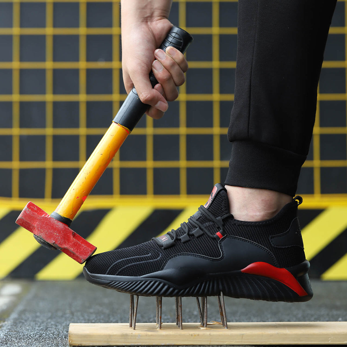 WESTMARE Kinetic Lightweight Steel Toe Work Sneakers - Black/Gray