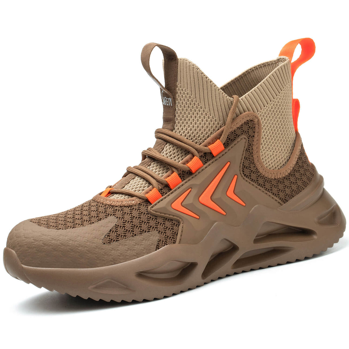 WESTMARE Men's Steel Toe High Top Work Shoes - Khaki