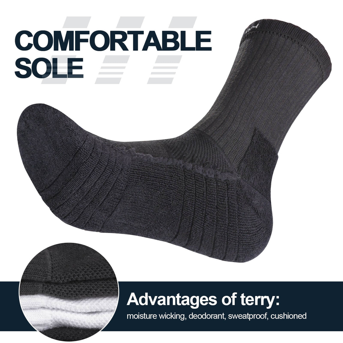 WESTMARE Athletic Cotton Crew Socks 5 Pairs