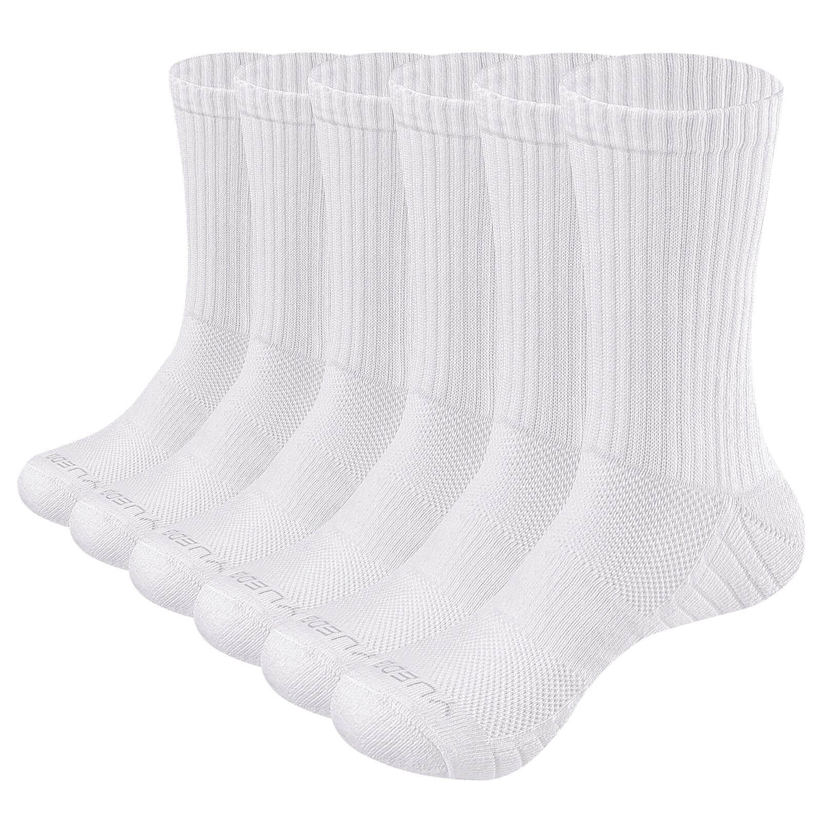 WESTMARE Athletic Cotton Crew Socks 5 Pairs - Black