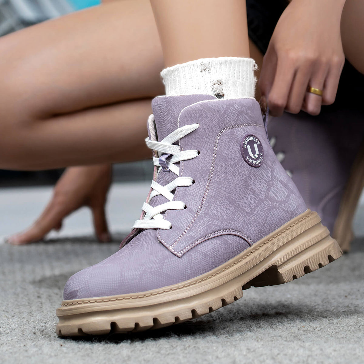 WESTMARE Vesta Women's 6" Lightweight Steel Toe Work Boots - Lavender