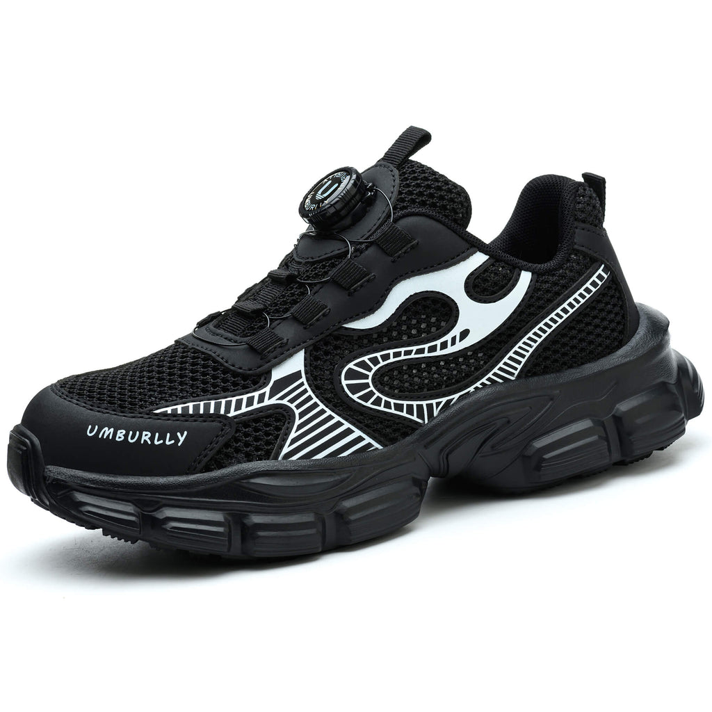 WESTMARE Tempo Women's Steel Toe Dial-Lacing Work Sneakers - Black