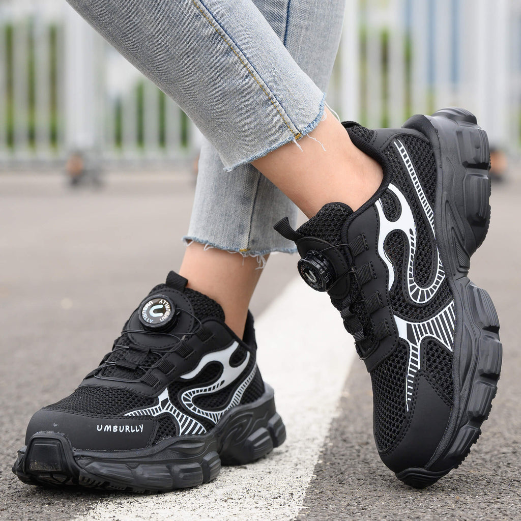 WESTMARE Tempo Women's Steel Toe Dial-Lacing Work Sneakers - Pink