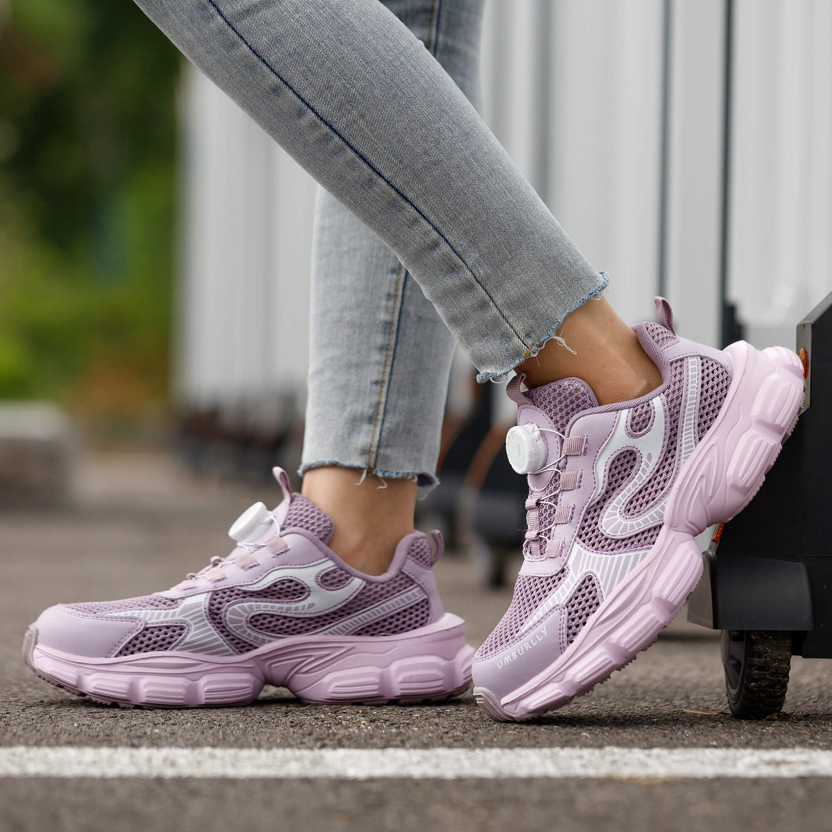 WESTMARE Tempo Women's Steel Toe Dial-Lacing Work Sneakers - Pink