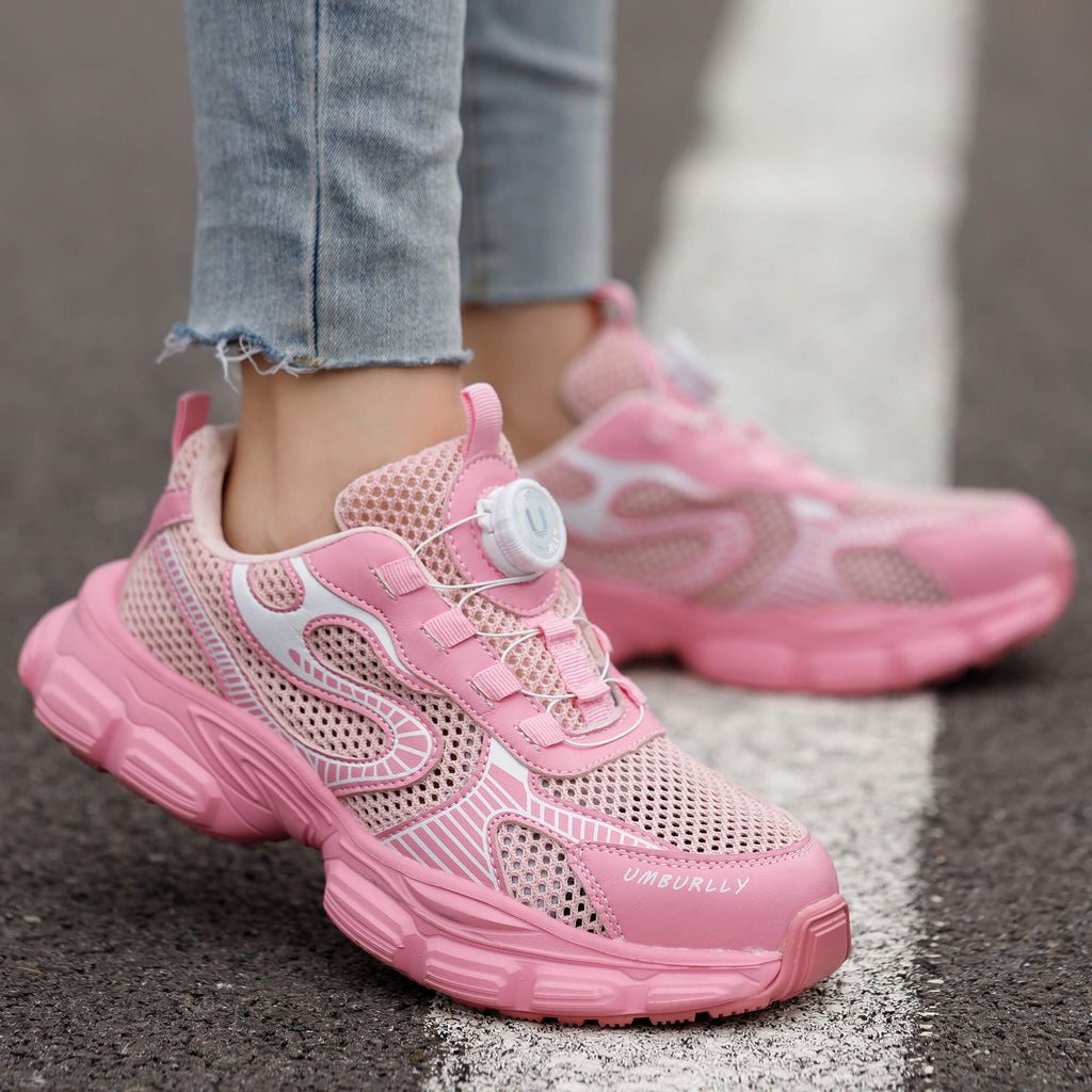 WESTMARE Tempo Women's Steel Toe Dial-Lacing Work Sneakers - Pink